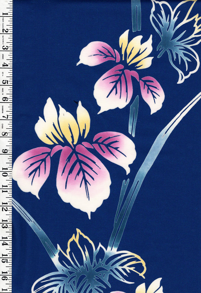 Yukata Fabric - 706 - Colorful Iris - Blue
