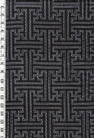 Yukata Fabric - 725 - Key Maze - Olive Green Gray
