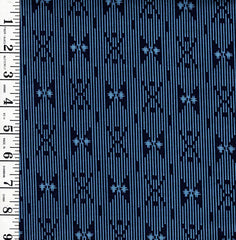 Yukata Fabric - 728 - Double Triangles with Hatches - Blue