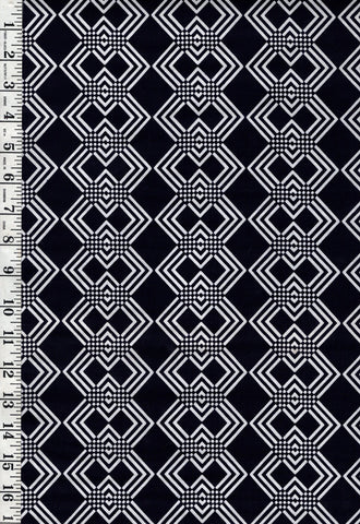 Yukata Fabric - 735 - Double Diamond Columns - Indigo