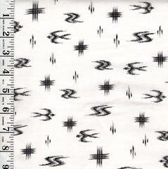 Yukata Fabric - 746 - Kasuri-like Swallows & Hatches - White