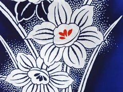 Yukata Fabric - 813 - Colorful Daffodils - Indigo