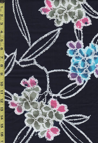 Yukata Fabric - 815 - Colorful Hydrangea - Traditional 14