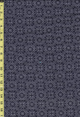 Yukata Fabric - 819 - Flower & Shokkomon (Geometric) Design - Indigo