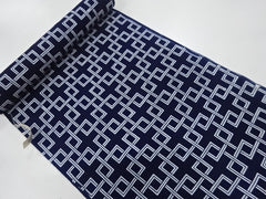 Yukata Fabric - 823 - Interlocking Celtic Squares - Indigo