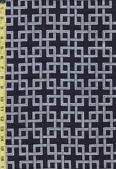 Yukata Fabric - 823 - Interlocking Celtic Squares - Indigo