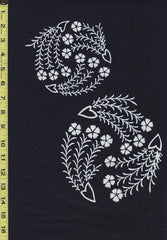 Yukata Fabric - 824 - Circular Rotating Flowers - Indigo