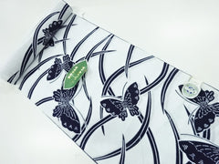 Yukata Fabric - 830 - Indigo Butterflies & Grasses - White