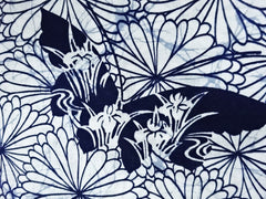 Yukata Fabric - 832 - Butterflies & Kiku (Mums) - White