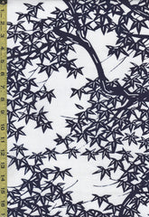 Yukata Fabric - 834 - Large Leafy Branches - White