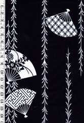 Yukata Fabric - 844 - Fans & Branches - Indigo