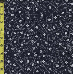 Yukata Fabric - 854 - Small Cherry Blossoms & Pine Needles - Indigo