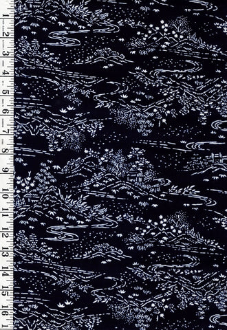 Yukata Fabric - 871 - Japanese Countryside - Indigo