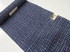 Yukata Fabric - 628 - Key Maze - Indigo & Gray