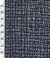 Yukata Fabric - 628 - Key Maze - Indigo & Gray