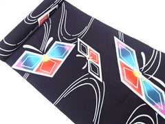 Yukata Fabric - 625 - Abstract Colorful Butterfly - Indigo