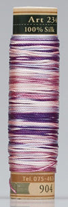 Silk Tatting & Embroidery Thread - 904 Purple, Lavender Variegated