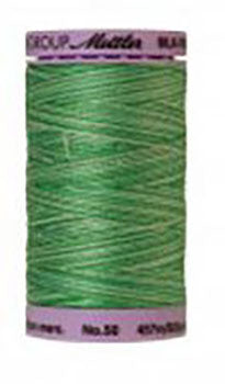 Mettler Cotton Sewing Thread - 50wt - 547 yd/ 500M - Variegated - 9821 Minty Green