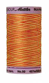 Mettler Cotton Sewing Thread - 50wt - 547 yd/ 500M - Variegated - 9831 Orange Marmalade