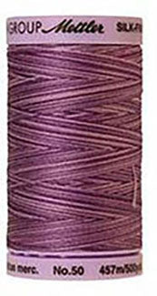 Mettler Cotton Sewing Thread - 50wt - 547 yd/ 500M - Variegated - 9838 Lilac Bouquet