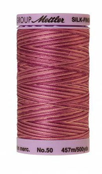 Mettler Cotton Sewing Thread - 50wt - 547 yd/ 500M - Variegated - 9839 Pink Phlox
