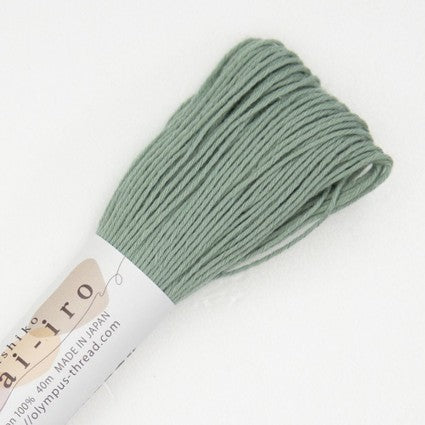 Sashiko Thread - Olympus 40m - Awai-iro - Smokey Tone - #A8 Green Tea (Sage)