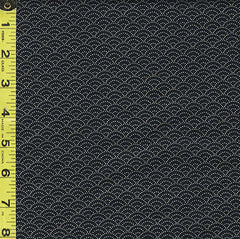*Japanese Indigo - Cosmo Small Dotted Tan Wave (Seigaiha) - AP05809-2A - Last 1/2 yard