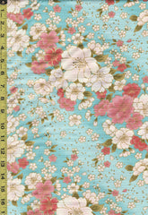 Japanese - Cosmo Floating Cherry Blossoms - AP21902-1B - Aqua