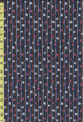 Japanese Novelty - Cosmo Small Floating Cherry Blossoms on Skinny Stripes - AP22910-1E - Navy