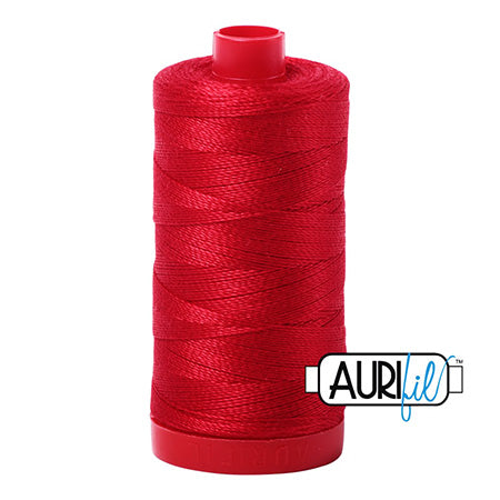 Aurifil 12wt Cotton Thread - 356 yards - 2250 Red
