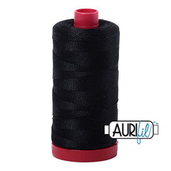 Aurifil 12wt Cotton Thread - 356 yards - 2692 Black