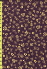 Japanese - Naka Floating Cherry Blossoms & Floral Medallions - B-1000-20E - Eggplant - Last 1 3/4 Yards