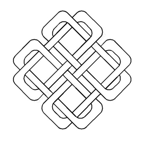 Sashiko Stencil - BS282 - Celtic Interlocking Rectangles - 7