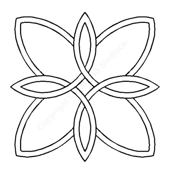 Sashiko Stencil - BS43 - Celtic Flower - 6