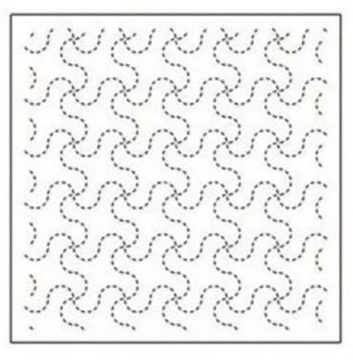 Sashiko Panel Fabric C:: 2 Designs - Pre-Printed 11.5 X 21