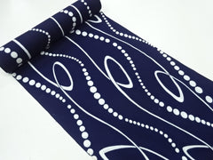 Yukata Fabric - 743 - Beads & Ribbons - Indigo