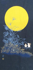 Noren Panel - Bunnies Viewing Full Moon # 103