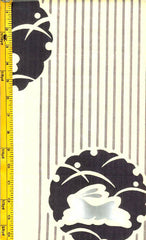 Yukata Fabric - 105 - Bunny Medallions & Stripes - Cream
