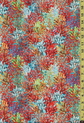 *Tropical - In the Beginning - CALYPSO II - Coral Forest - 29CAL-2 - Teal - ON SALE - SAVE 30%
