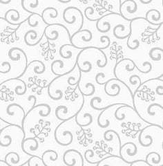 *Tonal Blender - Century Whites - Swirly Scroll & Berries - CS-9670-WW - White on White