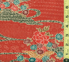 415 - Japanese Combined Weave - Floral Hillside - Brick