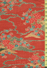415 - Japanese Combined Weave - Floral Hillside - Brick