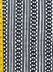 Yukata Fabric - 136 - Interlocking Chain Columns - White