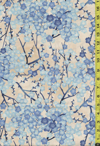 Asian - Imperial 18 - Cherry Blossom Branches - SRKM-21203-247 - CORNFLOWER