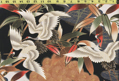 *Asian - Large Flying Cranes & Bamboo - 35269 - Black
