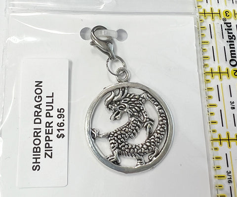 Notions - Zipper Pull - Dragon Circle - Silver