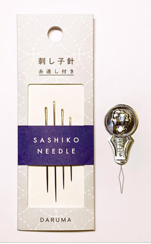Notions - Daruma Sashiko Needles - 4 pack with Needle Threader