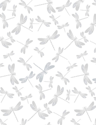 *Tonal Blender - Timeless Treasures - Tonal Dragonflies - HUE-C7717- White on White