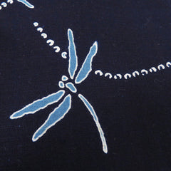 Yukata Fabric - 717 - Blue Dragonflies (3 inches) - Indigo