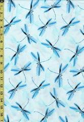 Asian - Pearlescent Dragonfly Dreams - 8732P 80 - Aqua - ON SALE - Save 20% - By the Yard